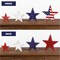 4th of July Decorations, 4pcs July 4th Patriotic Tiered Tray Decor Wooden Star Sign, Vintage Star Shaped Wood Blocks, Rustic American Memorial Day Table Decor for Independence Day Home Décor